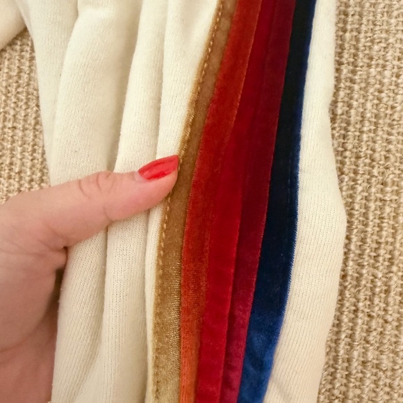 Aviator Nation White Track Pants with Rainbow Side Stripes - Picture 5 of 8